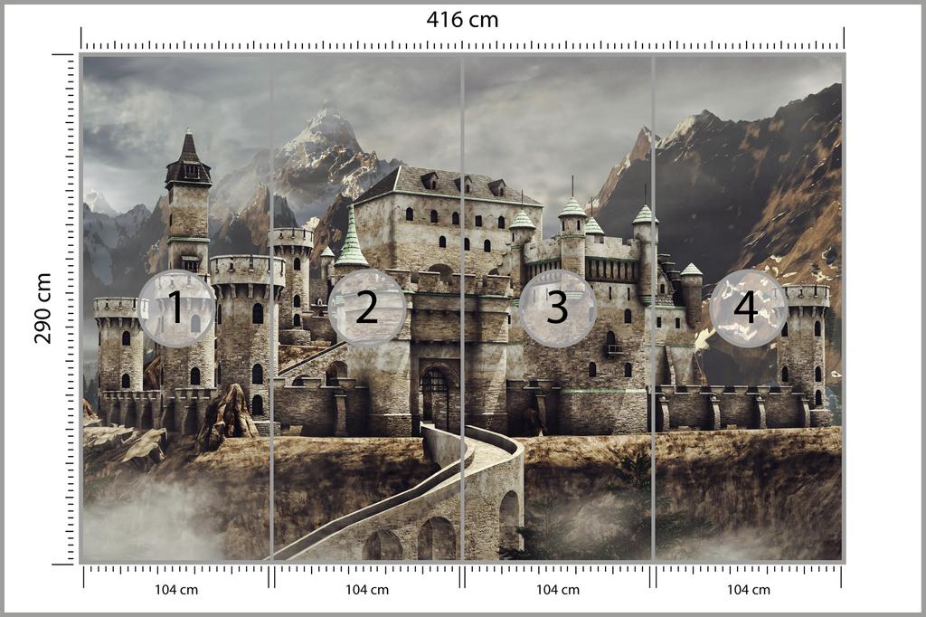 Photomural Medieval Fantasy Castle Washable Fleece 416x290