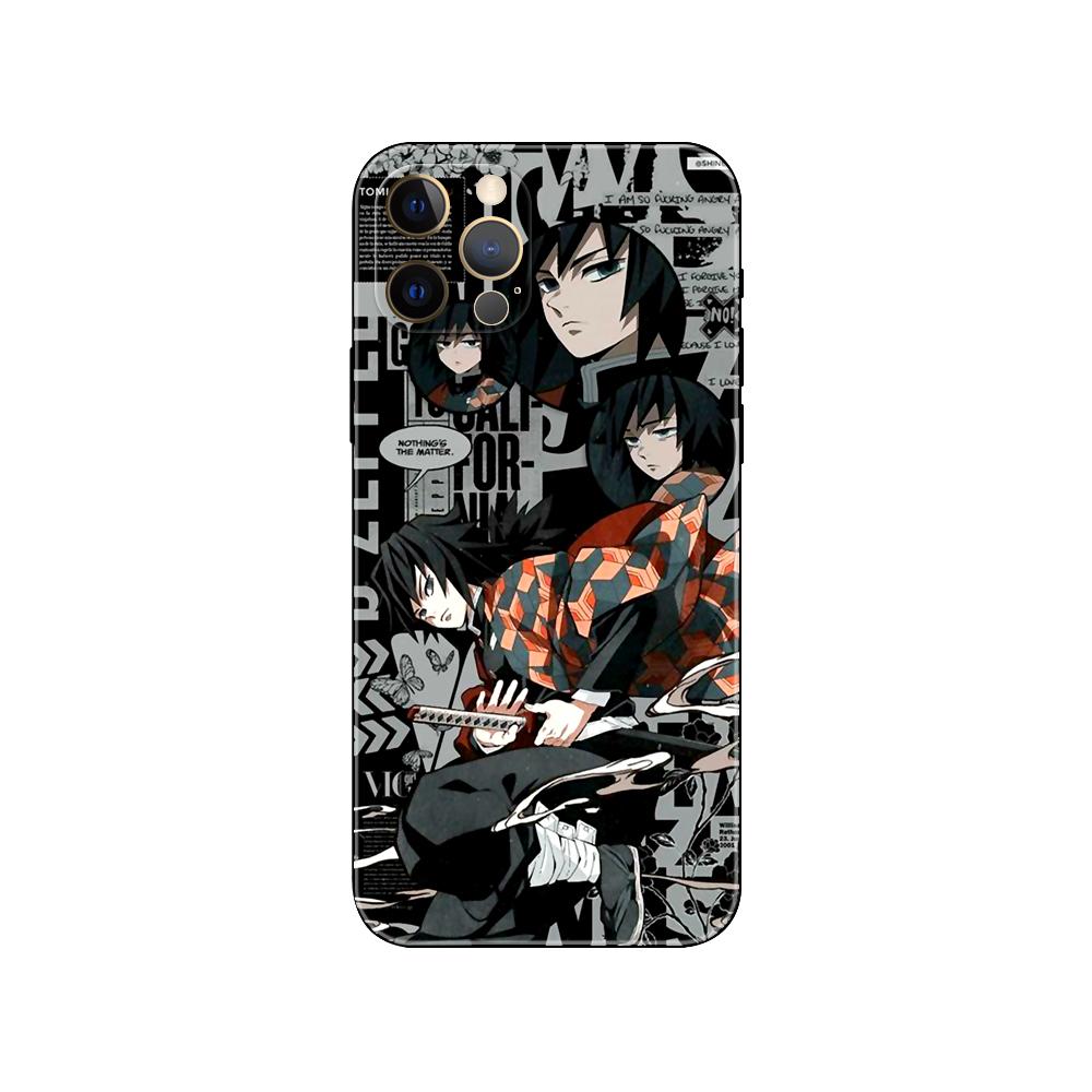 Kimetsu No Yaiba Demon Slayer Anime Phone Case for Iphone 2020se 6 6s 7 8 Plus X 10 XR XS 11 12 13 Mini Pro MAX Black Tpu Back