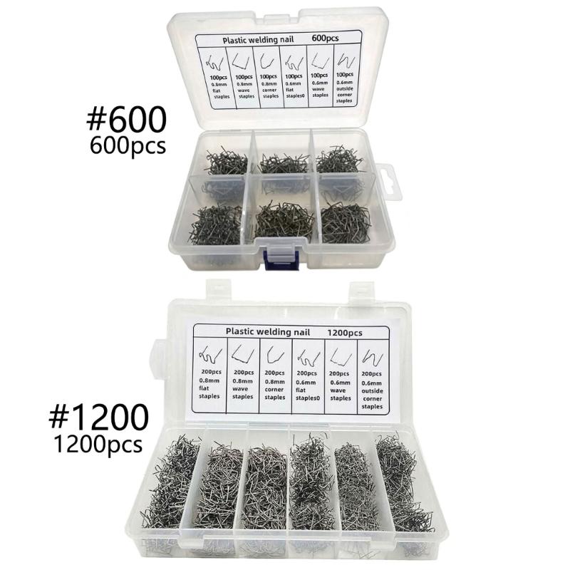 Steel Plastic Repair Metal Insert Set, 6 Type Assortment for Hot Stapler Use and Crack Corner Repair Tasks Daily