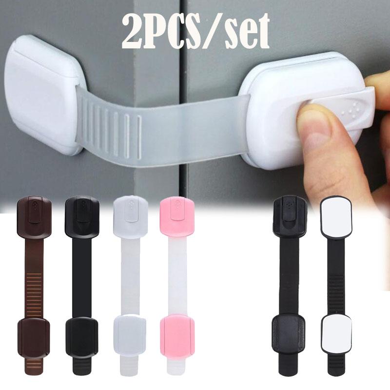 2PCS Child Safety Cabinet Lock Baby Proof Security Protector Drawer Door Cabinet Lock Plastic Protection Kids Safety Door Lock