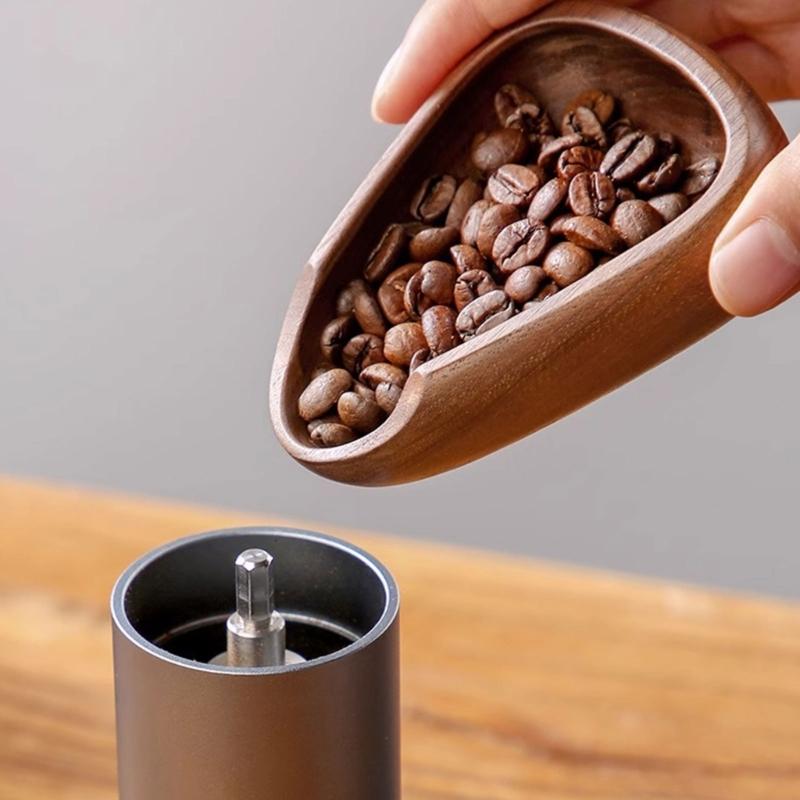 Wood Coffee Bean Tray Coffee Bean Weighting Tray Wood Measuring Tool Wood Coffee Bean Dispenser for Coffee Brewing