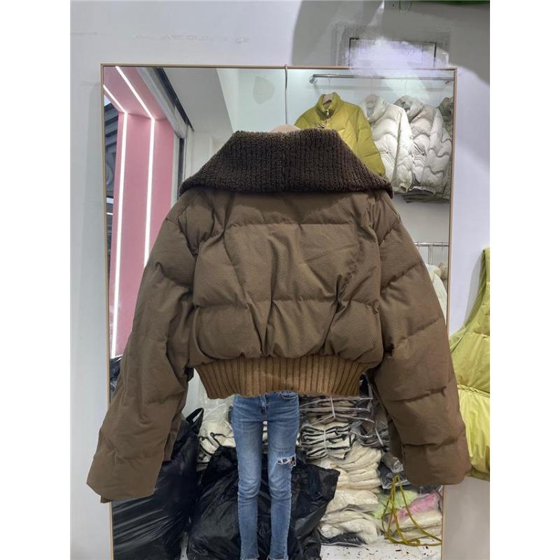 

Новая хлопковая одежда женская зимняя короткая свободного кроя и утолщенного дизайна хлопковая одежда маленькая хлопковая куртка L хаки