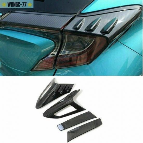 Rear Tail Light Lamp Cover Trim For Toyota CHR 2018 Bright Black Accessories