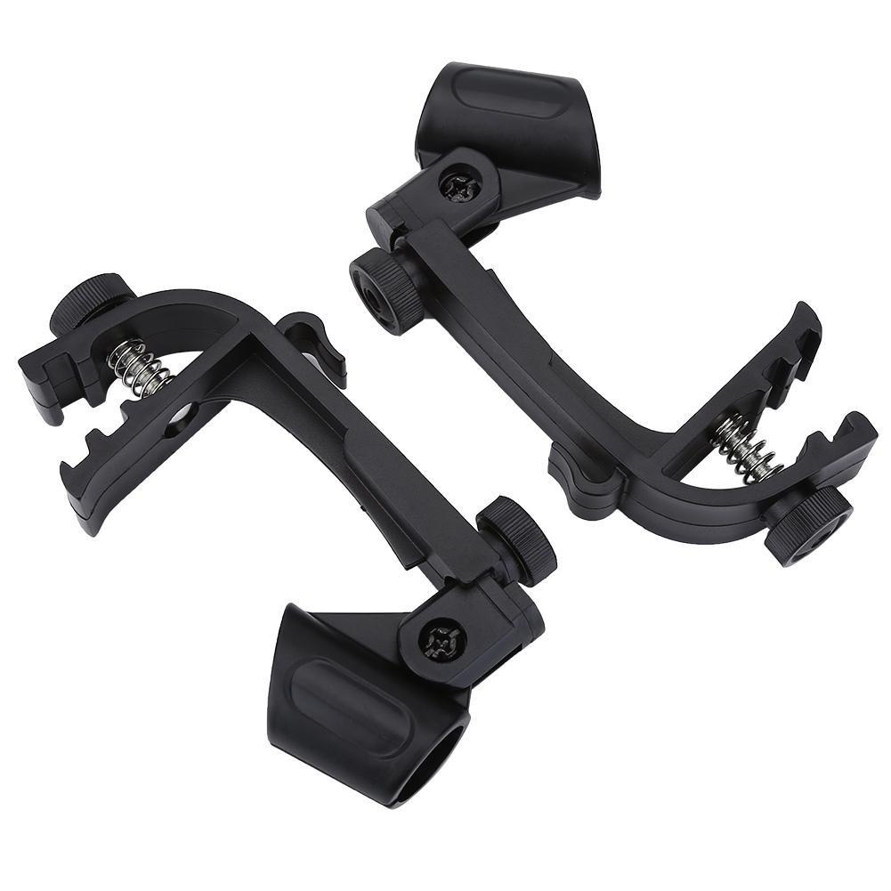 VGEBY 2-Piece Drum Microphone Stand Clamp Adjustable Microphone Holder 18mm-22mm Black