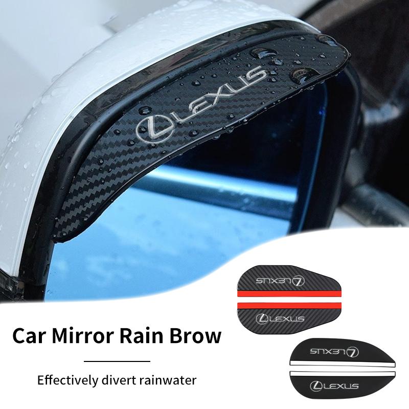 2PCS Car Rearview Mirror Rain Eyebrow Rainproof Cover Auto Accessories For Lexus CT ES GS NX IS250 CT200h IS300h ES300h RX400h