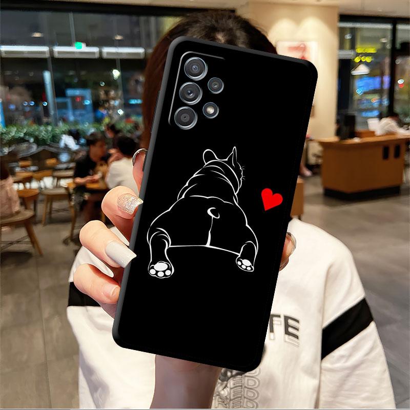 French Bulldog Black White Case For Samsung Galaxy A52 A12 A53 A32 4G A13 A51 A21s A71 A22 A33 A72 A31 A03s Phone Cover