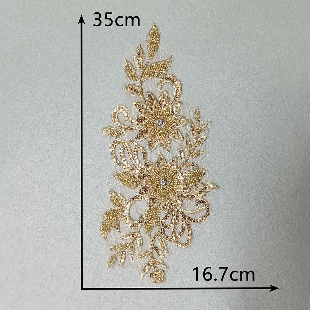 

Three-Dimensional Versatile Bead Embroidery Mesh Sequin Embroidery Nail Drill Lace Embroidery Decorative Clothes Decal Accessories Sewing Lace Style 3309 (1 piece)