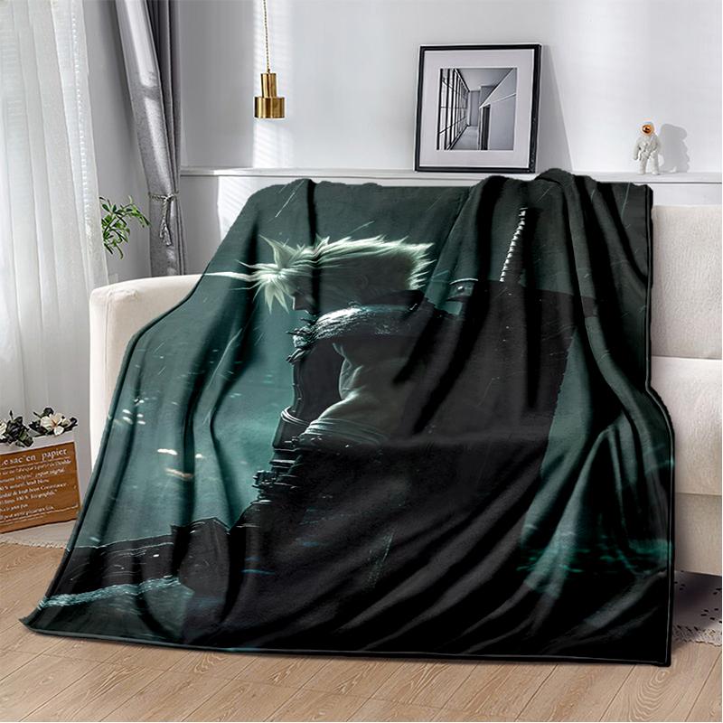 2025 New Style Final Fantasy Games Cloud Tifa Aerith Sephiroth Blanket,Soft Throw Blanket for Home Bedroom Bed Sofa Cover Kids