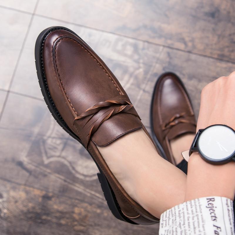 Italian Men's Shoes Moccasins Loafer Shoes Men Casual Leather Office Shoes Mens Slip on Flats Dress Shoes Winters Muller Shoes