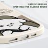 Slim Skin Feeling Cute White Puppy Soft Silicone PU Leather Cover Phone Case for iPhone Samsung Huawei Honor Xiaomi Redmi OPPO Realme Vivo
