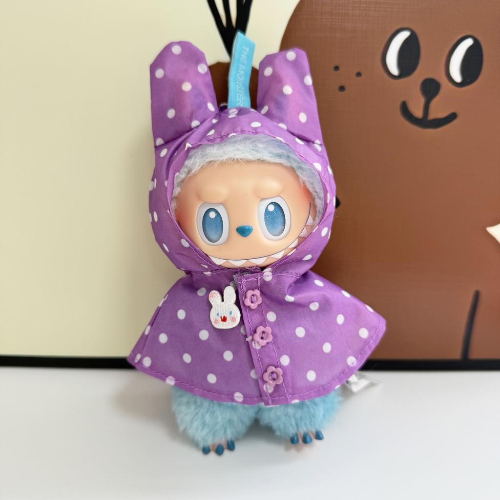 Only Clothes for V1 V2 V3 Labubu Clothes Raincoat Colorful Polka Dot Waterproof Suit Set Raincoat Suit Set Children's Gift