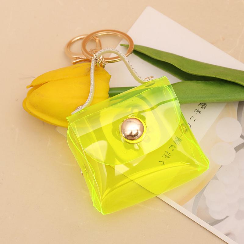 Transparent Mini Coin Purse Keychain Bag Charm Handbag Design Coin & Earphone Holder Novelty Miniature Purse Keychain