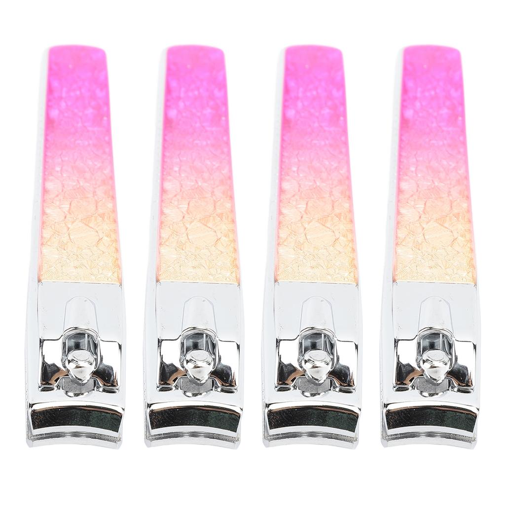 4pcs Nail Clippers Electroplating Stainless Steel Fingernail Clippers Comfortable Grip Toenail Clipp