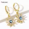 Nouvelles Boucles d'Oreilles Créoles Pendantes Œil du Mal en Zirconium de Luxe Pour Femmes Laiton Œil Turc Grec Boucles d'Oreilles Pendantes Bijoux Cadeau de Fête