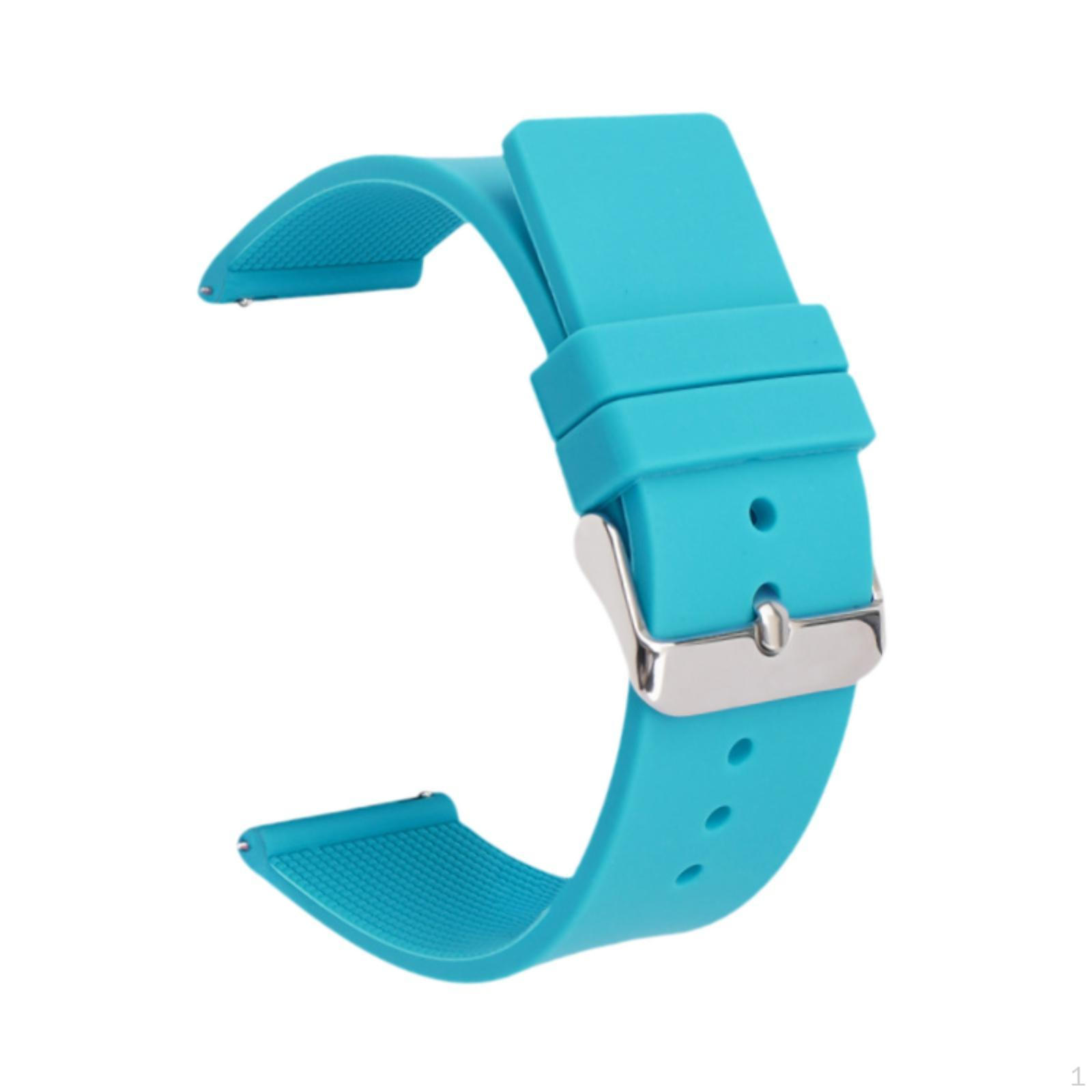 

Силиконовый ремешок премиум-класса, сменный, 22 мм, металлическая пряжка, ремешок для умных часов Blue Silver Buckle