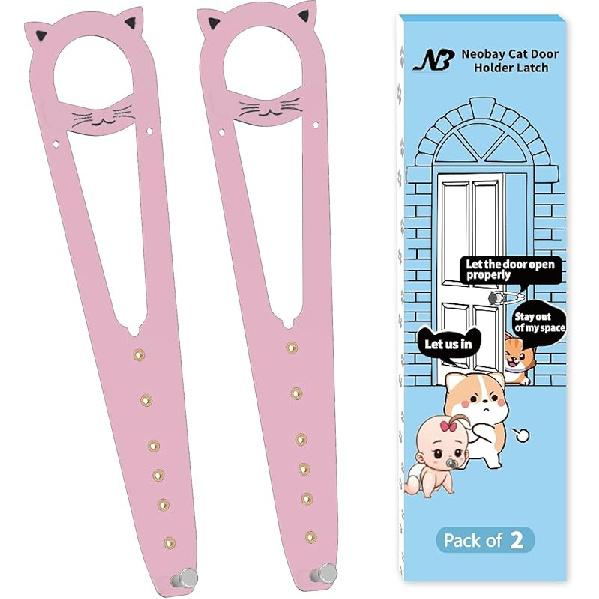 Cat Door Latch with Stabilizer, 7 Sizes Adjustable Cat Door Holder Latch to Keep Dog Out of Litter Box, Economical Alternative of Pet Gates and