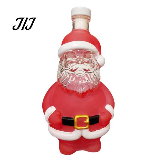 Ferienhaus Bar Dekoration Weihnachtsmann Whiskey Karaffe zur Alkoholaufbewahrung, 320ml Weihnachtliches Glas Weinsammlerflasche, Dekorativer Behälter Und Party