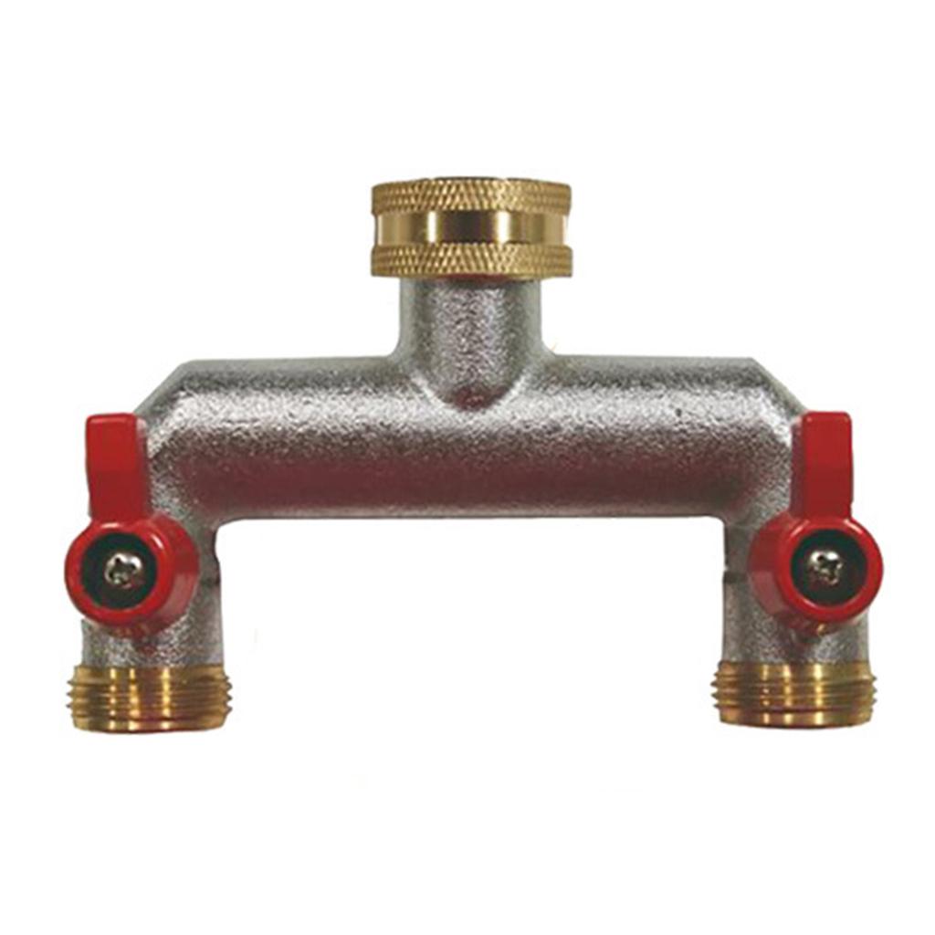 3/4 Inch 2 Way Hose Splitter Zinc Alloy Garden Hose Splitter Rustproof Hose Connector Splitter For Outdoor Gardening Lawn Care
