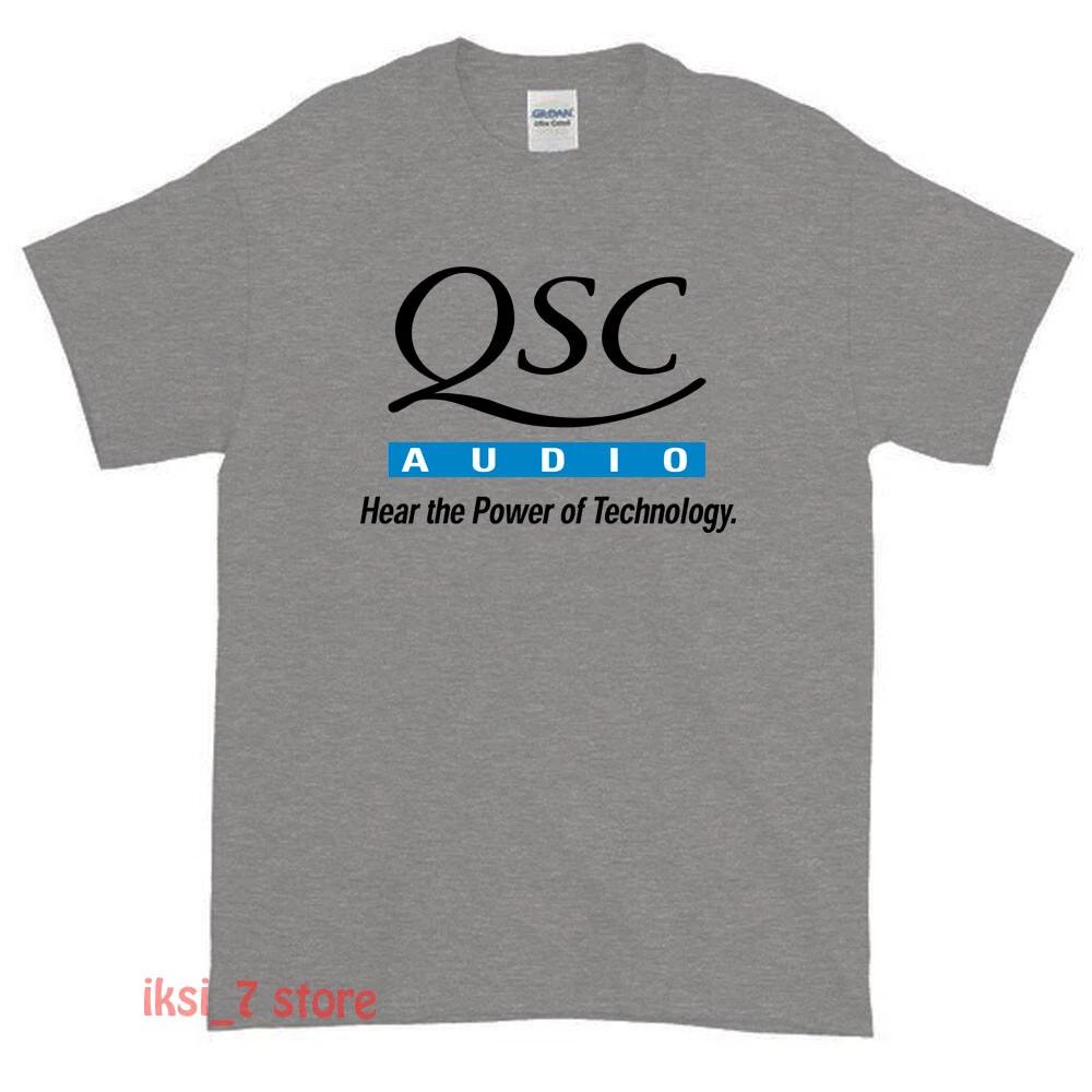 QSC Audio Hear the Power of Technology Logo Unisex T shirt Funny Size S to XXL L
