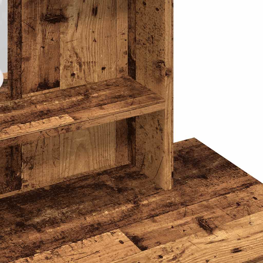 Makeup Table with LED Lights Rustic Wood Effect 86.5 x 35 x 136 cm