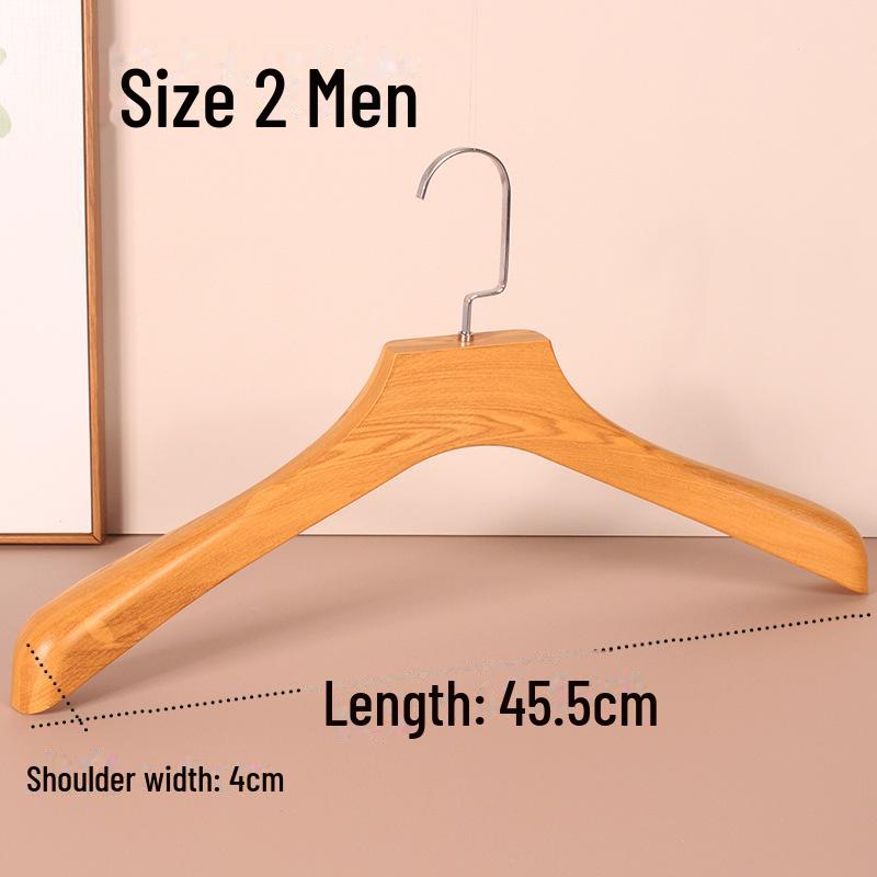 Thickened Non-Slip Imitation Beech Wood Grain Hanger with Pants Clip for Women's Clothing