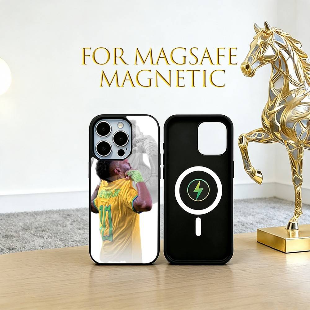 Neymar No.10 Football Theme Phone Case For iPhone17,16,15,14,13,12,11 Plus,Pro Magnetic with Magsafe Wireless Charging