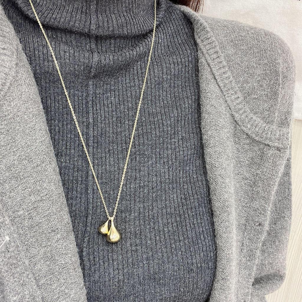 Korean Blogger Style Water Drop Pendant Necklace - Autumn/Winter Fashion Accessory for Women