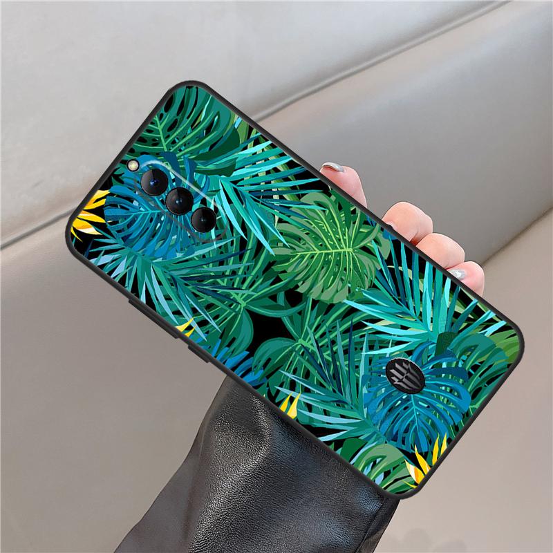 Tropical Leaf Pattern Case For ZTE Nubia Red Magic 11 10 8 9 8S 9S 10S Pro Plus 6 7 6S 7S For RedMagic 10 Air Cover