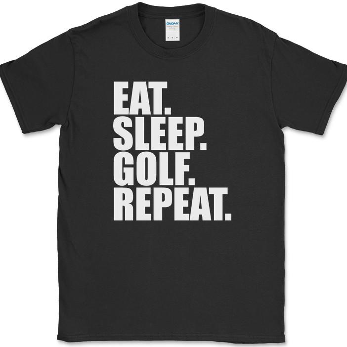 Eat Sleep Golf Repeat T-Shirt Funny Hobby Golfing Humor Gift Tee