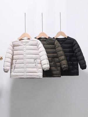 Kinder Leichte Daunenjacke: Schuluniform für Jungen & Mädchen, Langarm, 90% weiße Entendaunen, Innenschicht für mittlere & große Kinder