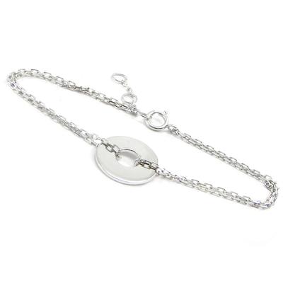 [I3610] - Silver 'Zen' Silver Bracelet (rhodium-plated) - 1.5 Cm