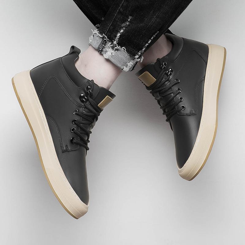 Men Ankel Boots Elevator Lift Height Increase Insoles 6cm Man Platform Soles Plus Size 37-44