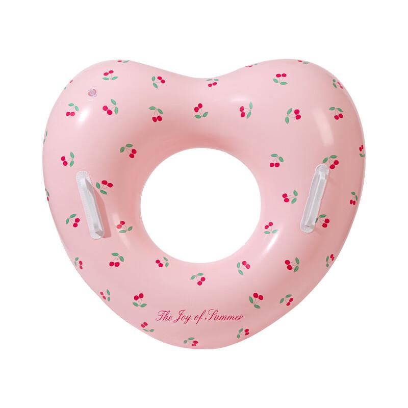 Pink Heart Glitter Inflatable Baby Seat Float