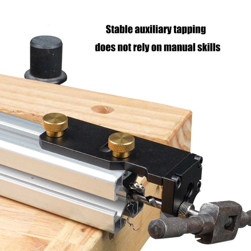 Professional Tapped Alignment Jig Tool Compatibles with 20/30/40 Aluminum Profile Internal Thread Machining Guide Tool