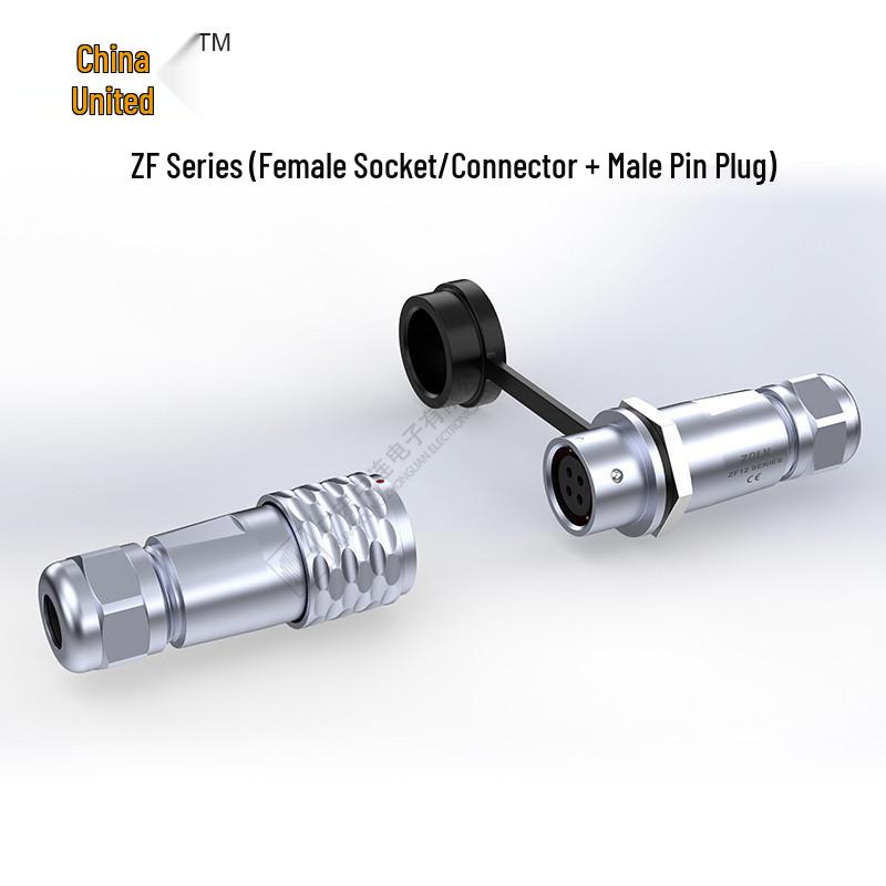 ZF Aviation 4-Core Round Waterproof Quick-Lock Copper Connector for Communication and Navigation