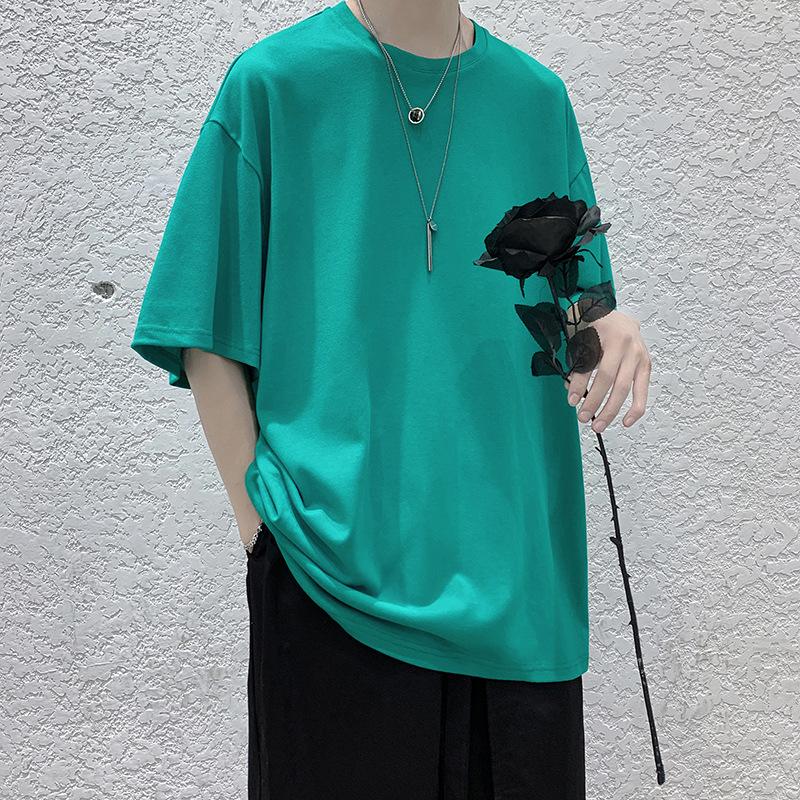 Short Sleeve Summer Oversized T-shirt for Men Solid Color Casual Basic O-Neck Women's T Shirts
