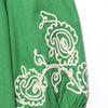 2025 European & American Women's Casual Linen-Blend Embroidered Top & Wide-Leg Pants Set