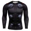Superhero 3D Slim Fit Quick Dry Stretch Sports Cosplay T-Shirt (M, Thor Long Sleeve)