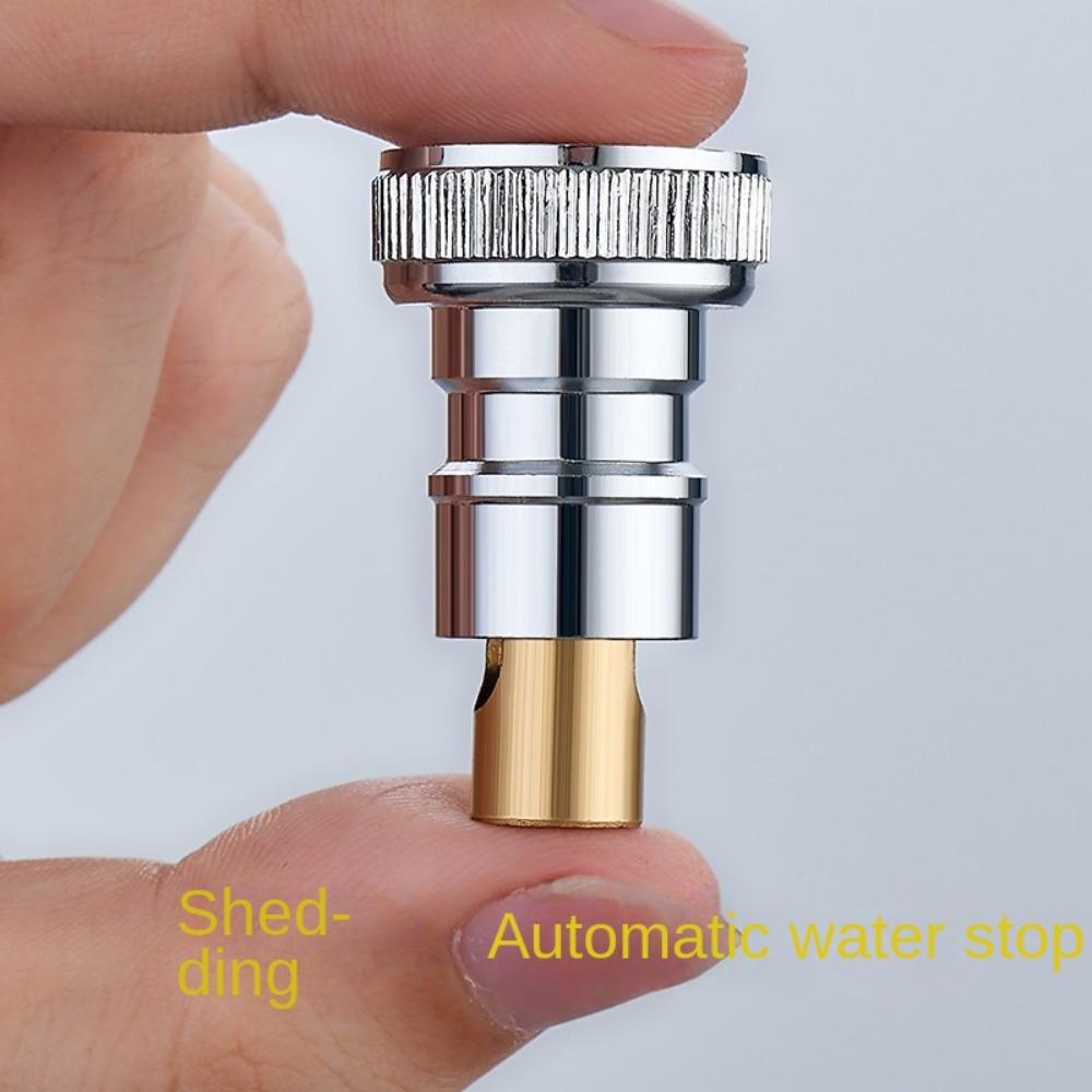 Kupfer Automatischer Wasserstopp-Düse Schraubverbindung Anti-Abfallen Waschmaschinen-Wasserhahn-Adapter Schnelles Öffnen Galvanisiert