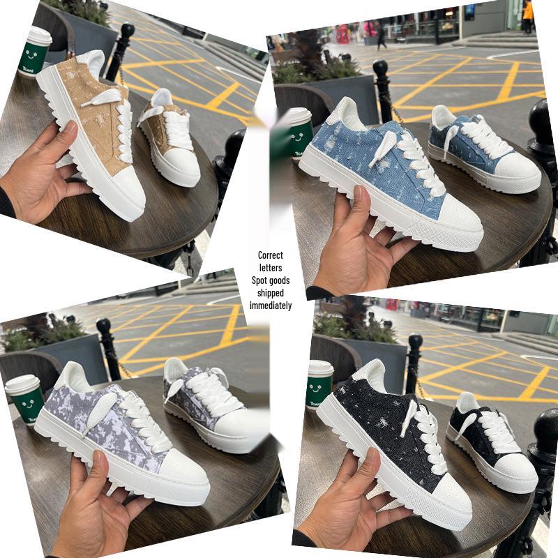 Scarpe Casual da Skateboard da Uomo Europee Versatili con Suola Spessa e Lacci
