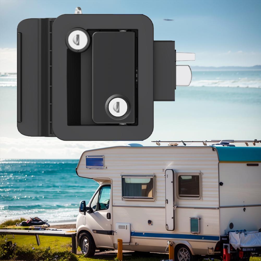 RV Door Lock Replacement Kit with Paddle Deadbolt Metal RV Entry Door Lock RV Paddle Entry Door Lock for Caravan Camper Trailer