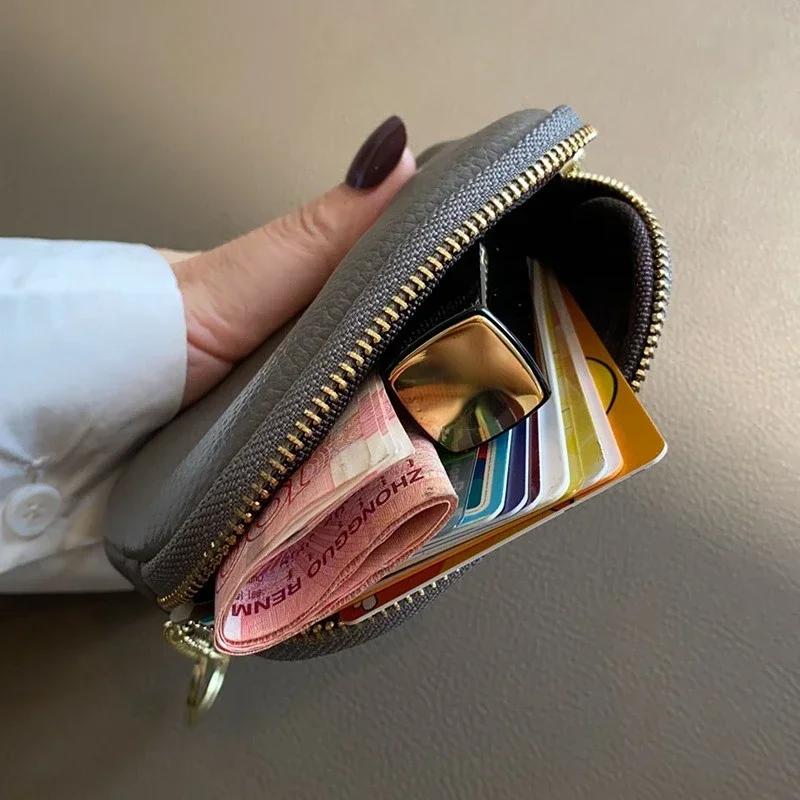Mode Echtes Leder Kurz Damen Geldbörse Clutch Münzfach Kartenhalter Organizer Taschen Mini Reißverschluss Niedlich Geldbeutel