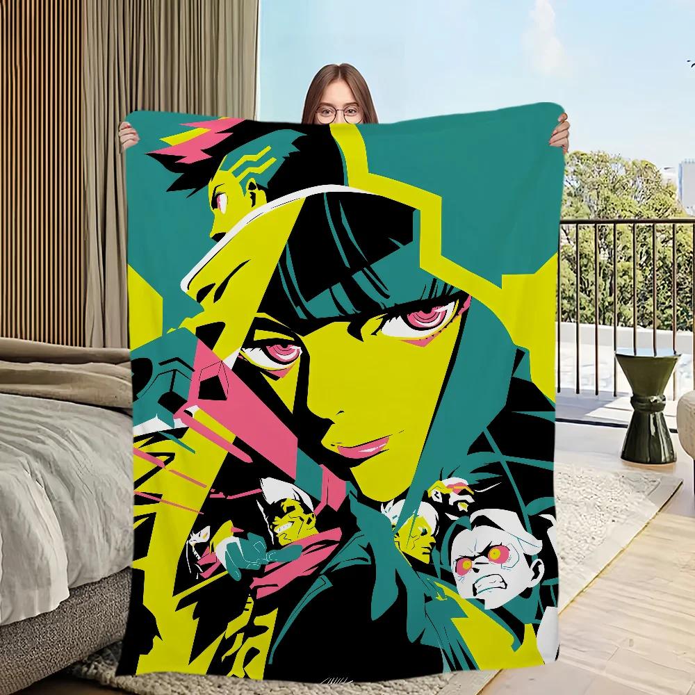 Cyberpunk Edgerunners Blanket Soft Cozy Plush Throw for Living Room Office Bedroom Perfect Birthday Gift for Kids and Gamers