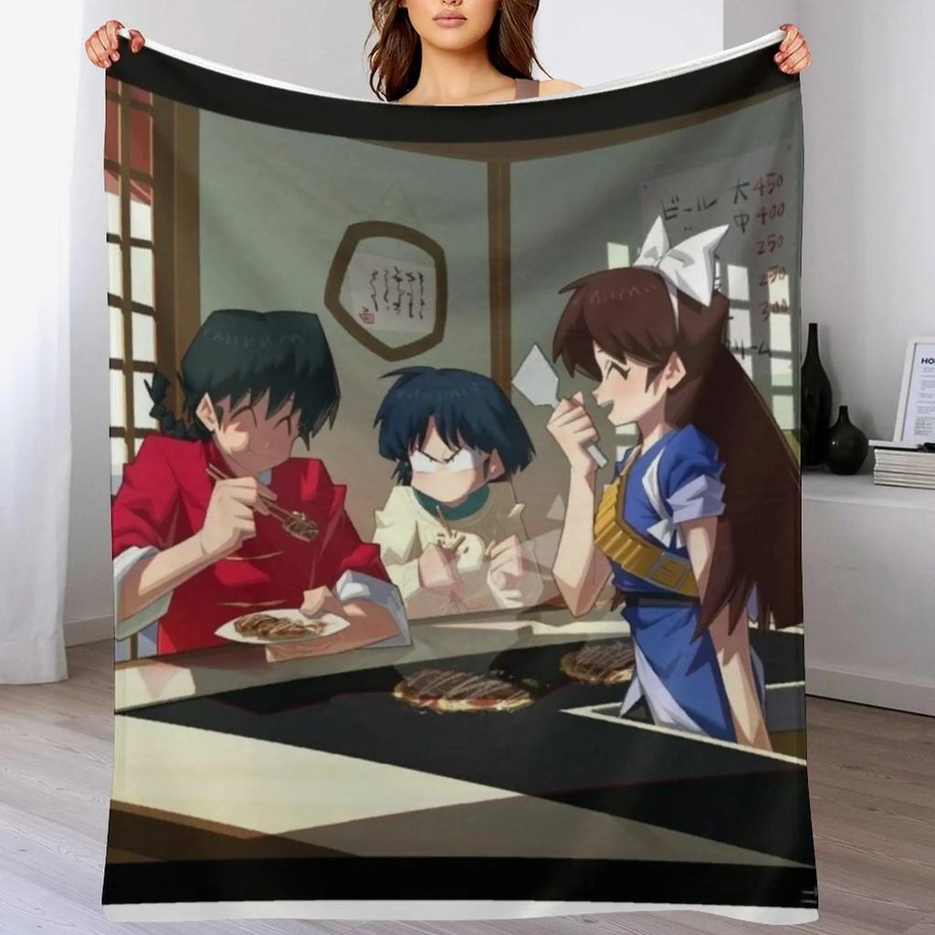 Ranma 12 Throw Blanket Stylish Couch Blanket for Home Living Room