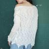 IHUASU Women's Autumn and Winter Knitwear V-neck Knit Bottom Light Loose Top
