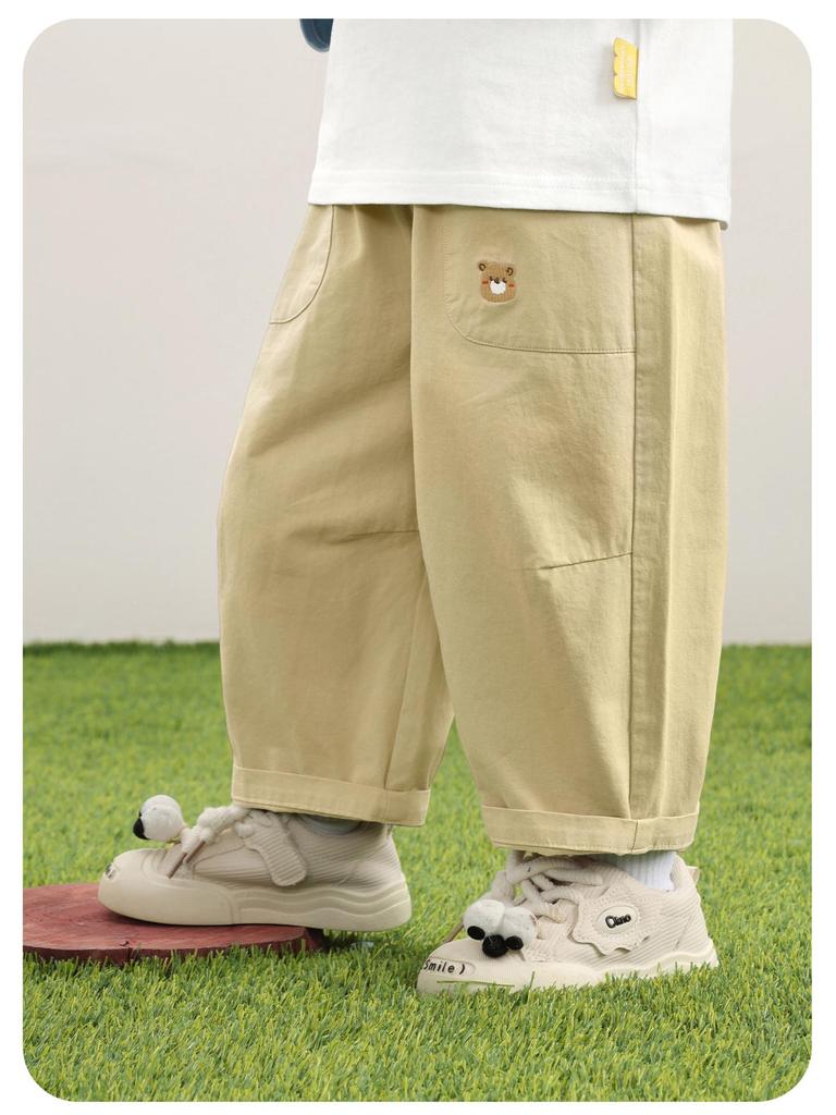 Kaka Panda Children's Spring & Autumn Woven Trousers for Boys and Girls