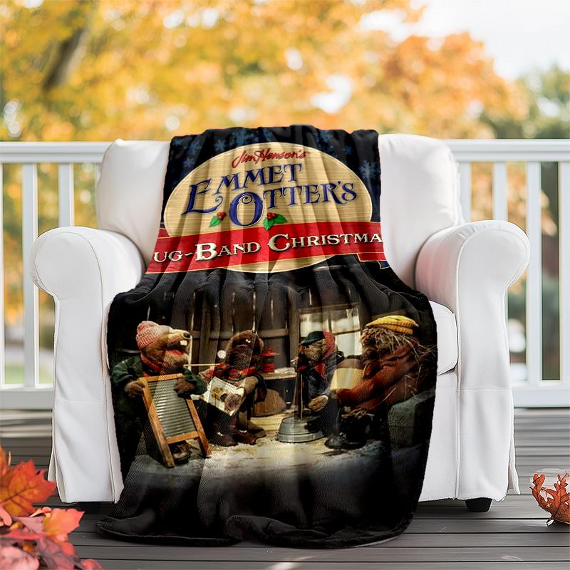 Emmet Otter's Jug-Band Christmas Theme Printed Blanket - Perfect for Couch, Bed, Travel & Outdoor Use | Machine Washable, Cozy & Durable.