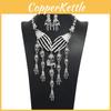 Bone Fashion Hand Women Necklace And Earring Set With Skeleton Design Fringe