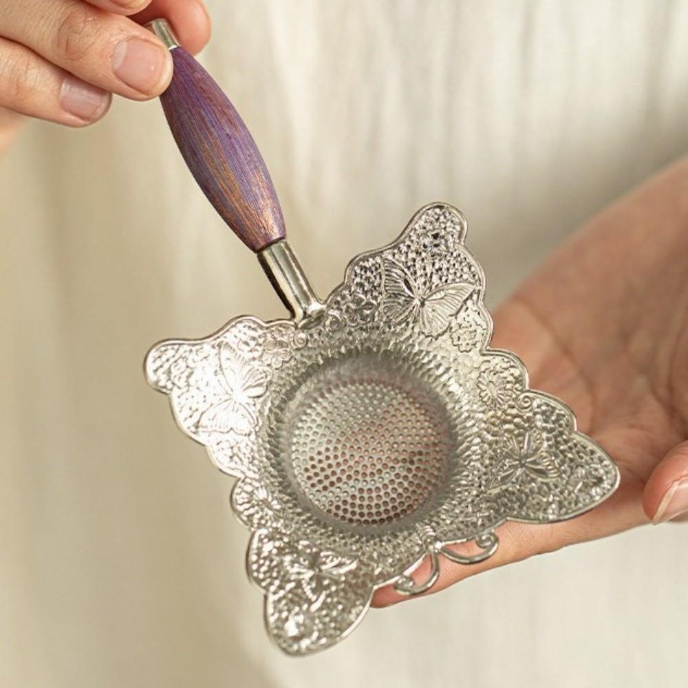 Mesh Filter Sieve Butterfly Tea Filter Vintage Zinc Zinc Alloy Tea Infuser Teaware Tea Strainer  Teas Lover