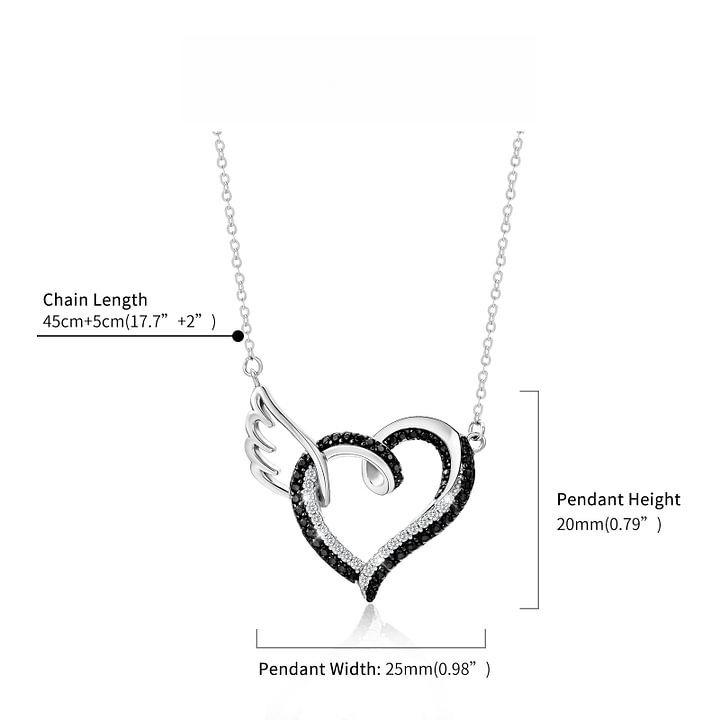 Printemps Nouveau Collier Cœur pour Femmes Pendentif Ailes Chaîne Clavicule